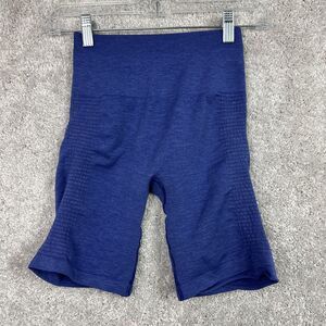 Alphalete Biker Shorts Womens Size‎ Tag Missing Indigo Blue Gym Athleisure